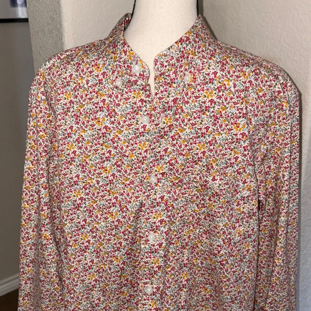 J.Crew flex wash slim floral long sleeve button-down shirt Size L